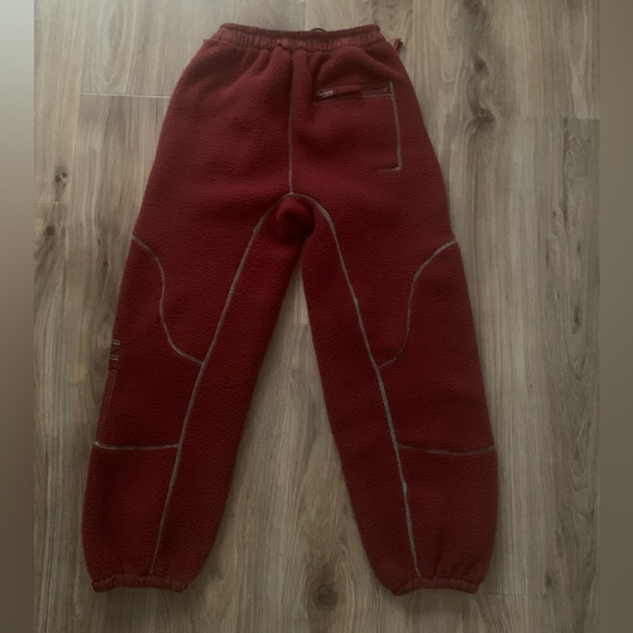 Free People Movement XS Hit The Slopes Fleece Pants Burgundy Sherpa Warm - Picture 3 of 9
